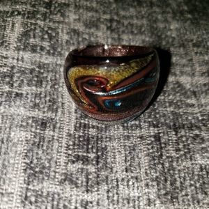 Italian Blown Glass Ring Size 8
